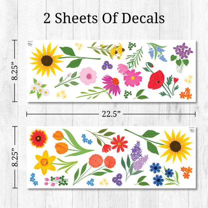 Bright Wildflowers Wall Decals