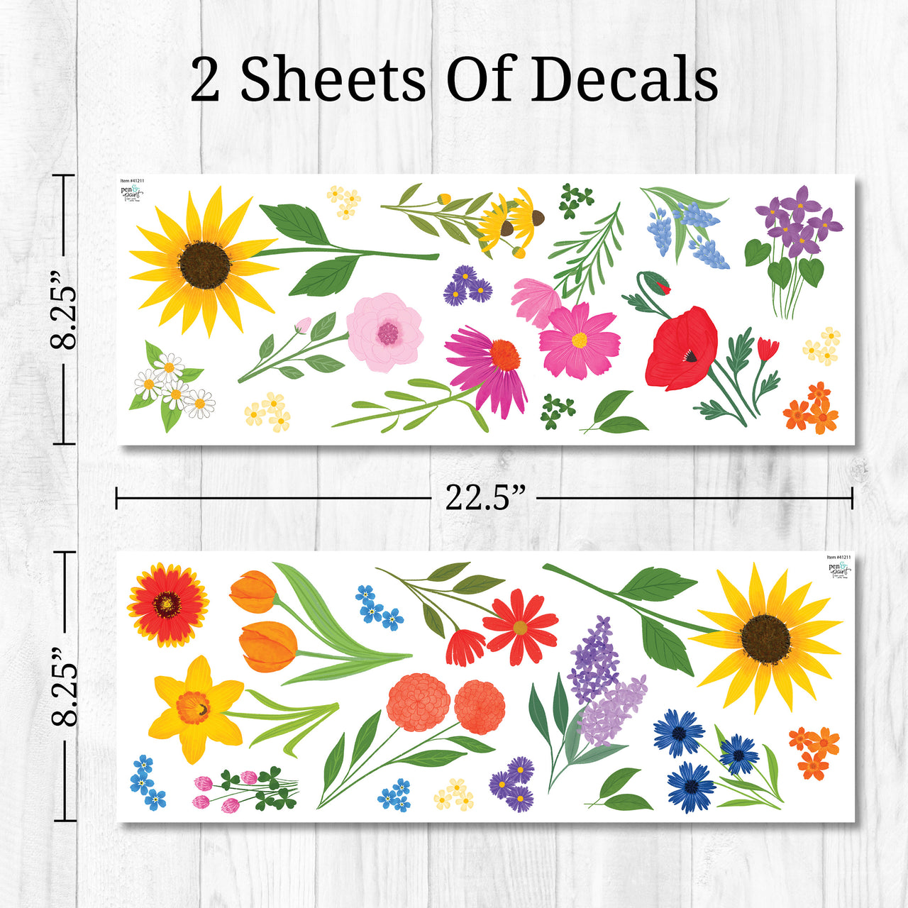 Bright Wildflowers Wall Decals