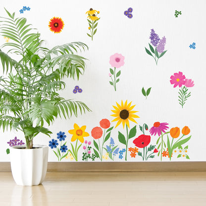 Bright Wildflowers Wall Decals