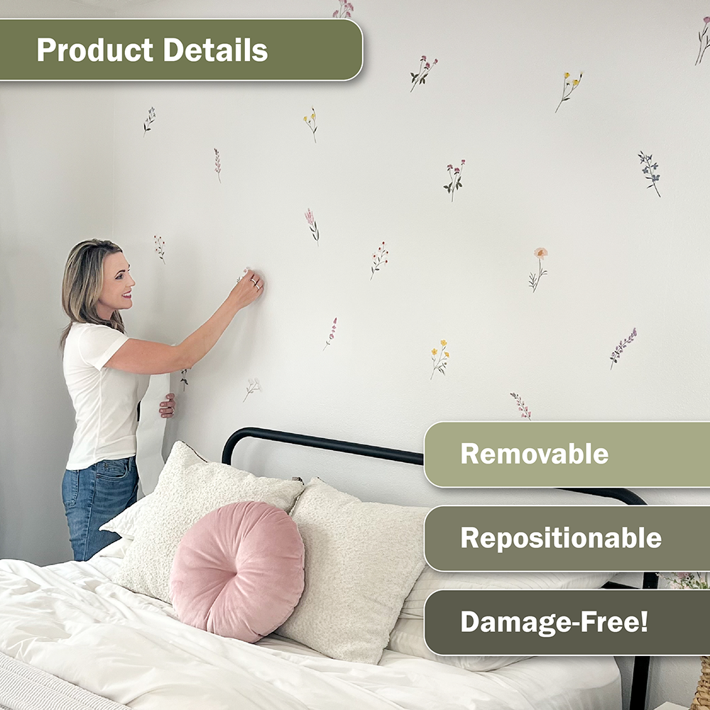 Pastel Wildflowers Wall Decals