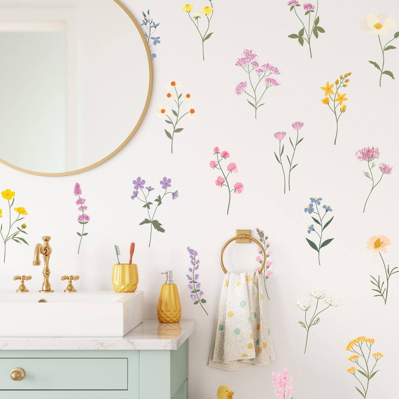 Pastel Wildflowers Wall Decals