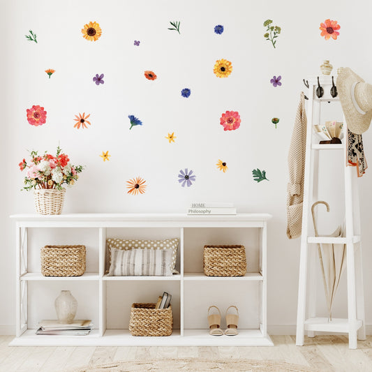 Watercolor Wildflowers Wall Decals