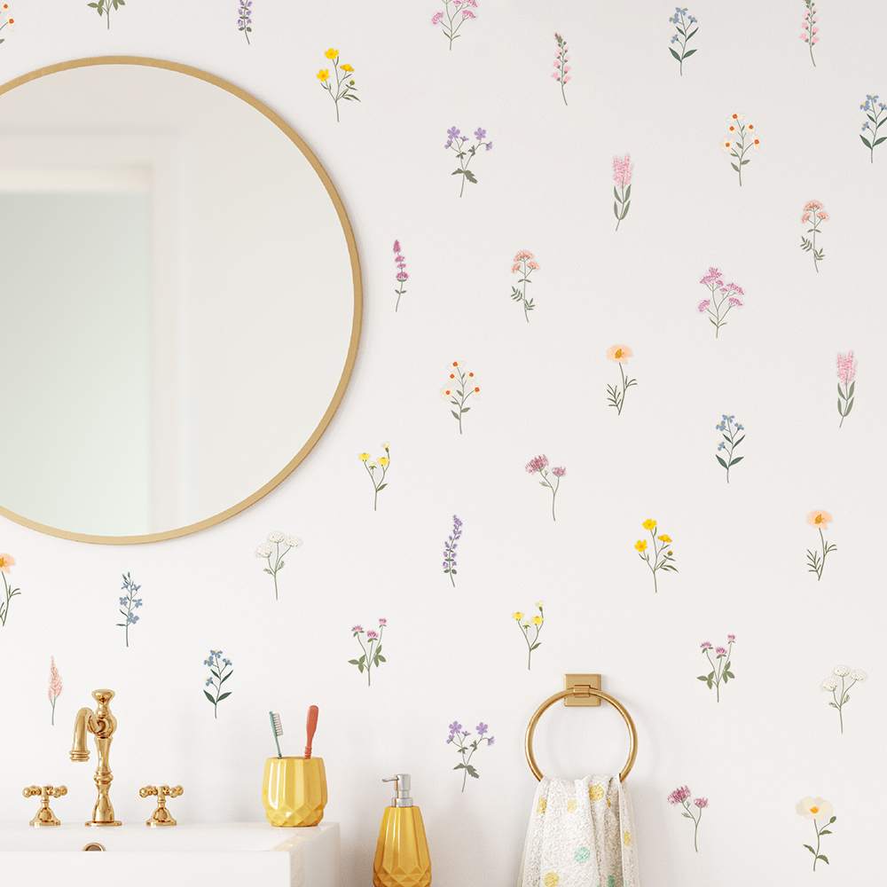Pastel Wildflowers Wall Decals