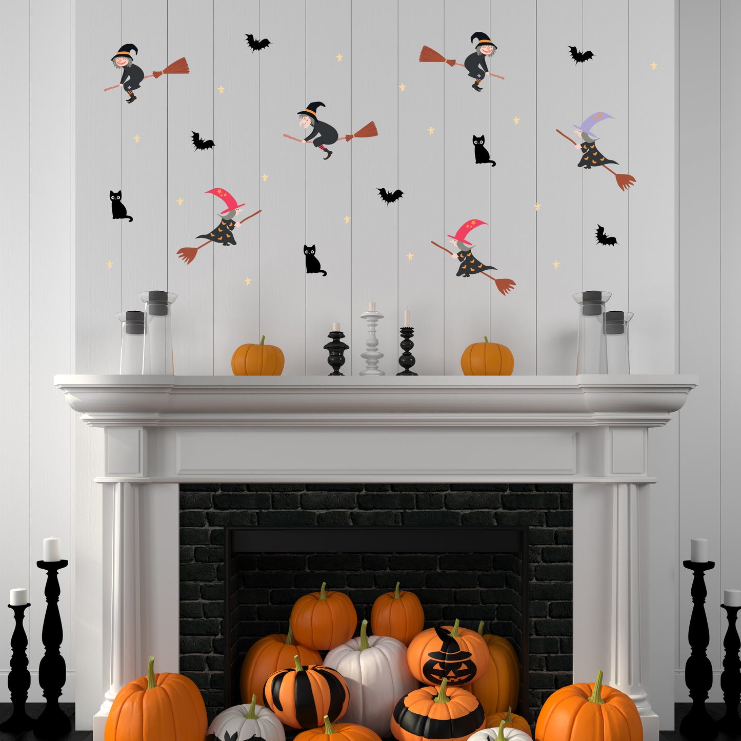 Witches, Cats, & Bats Wall Decals