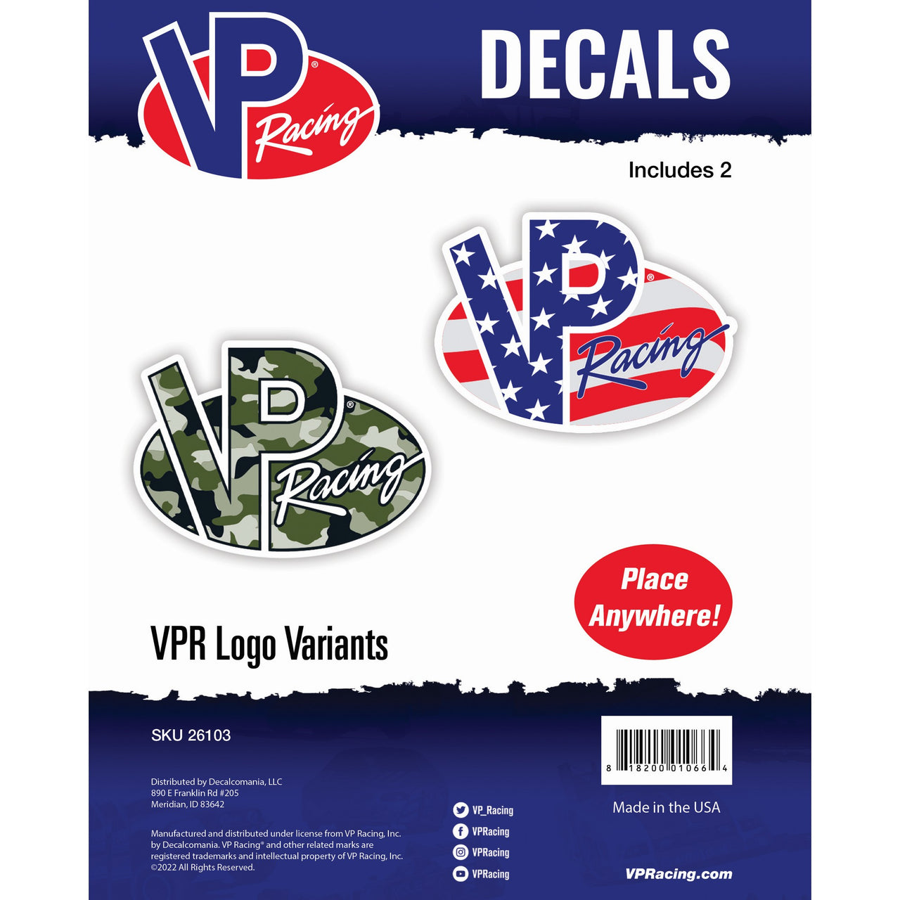 VP Racing Fuels Flag/Camo Logos