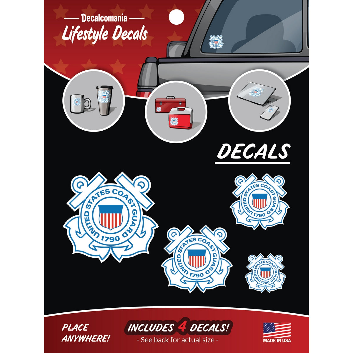 U.S. Coast Guard Logos 4 Pc