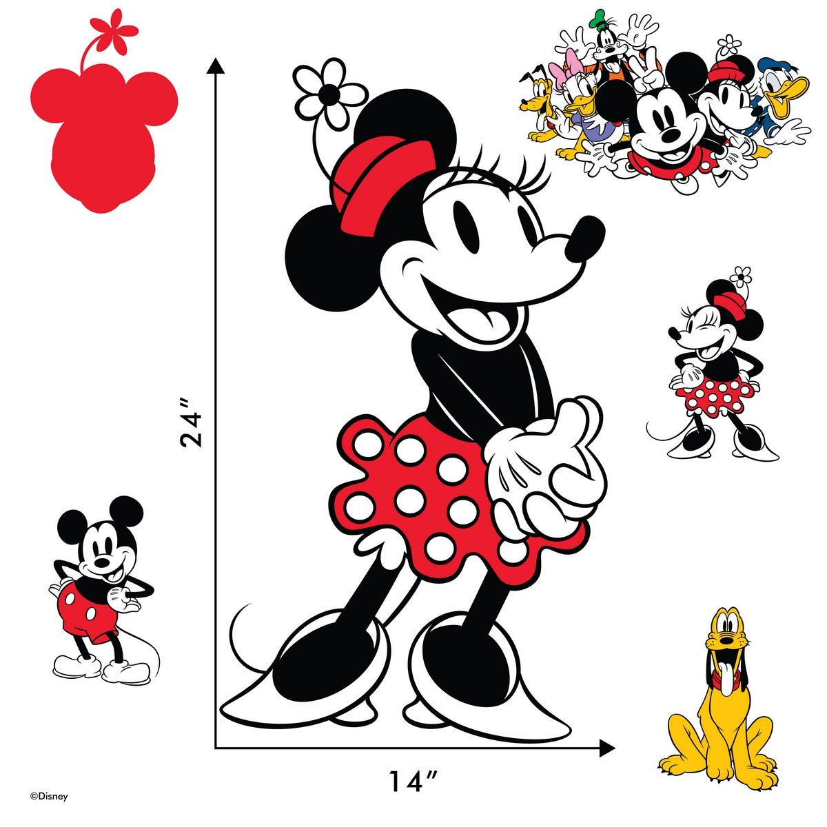 Classic Minnie Mouse Interactive Wall Decal