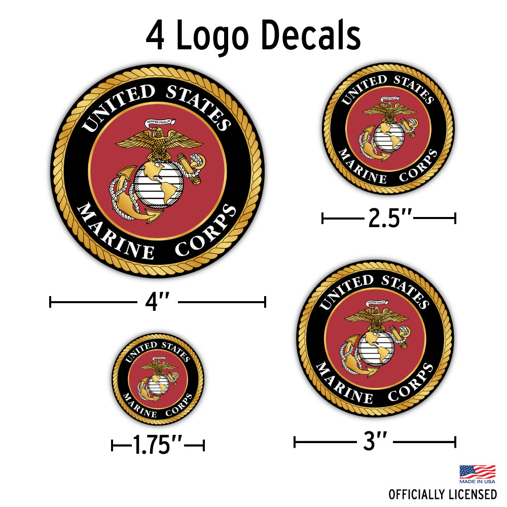 Set of 4 Unites States Marine Corps Stickers