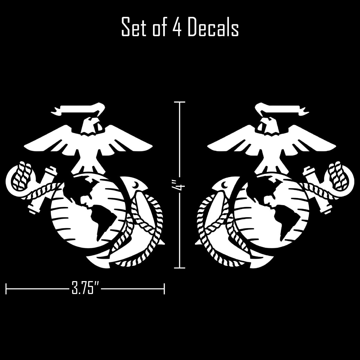 Eagle, Globe & Anchor Marine Emblems 4 Pc