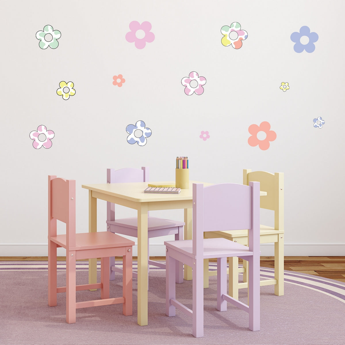 Pastel Flowers Wall Decals