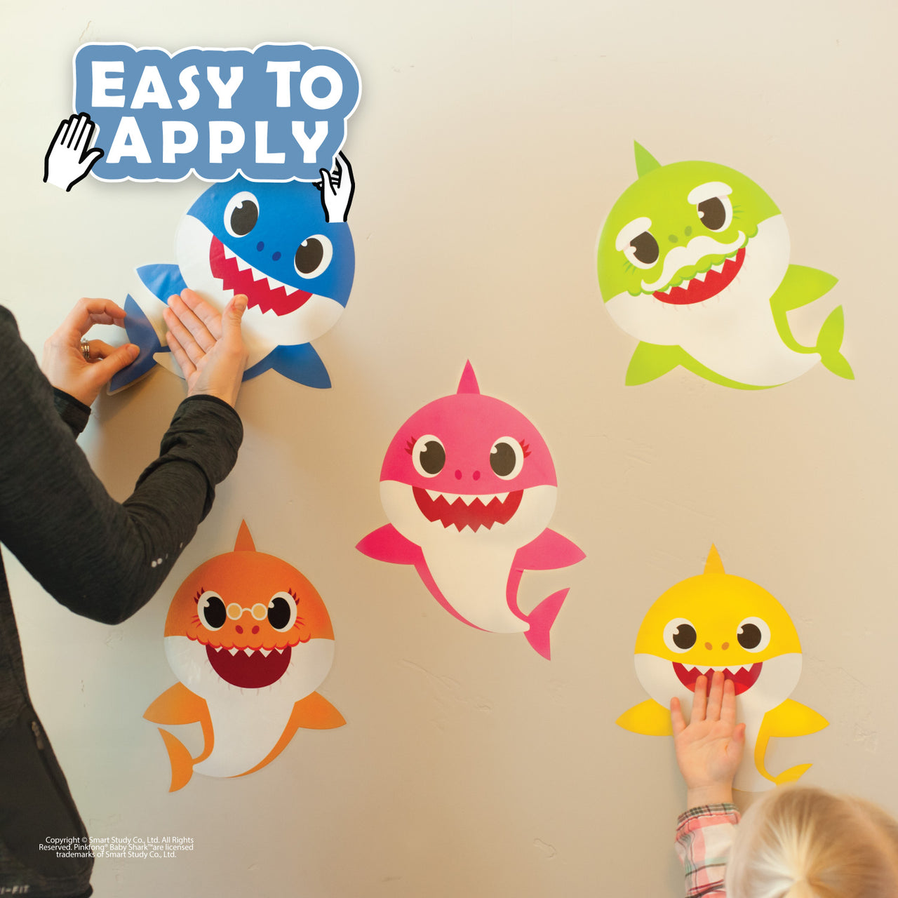 Roommates Rmk4303scs Baby Shark Peel and Stick Wall Decals