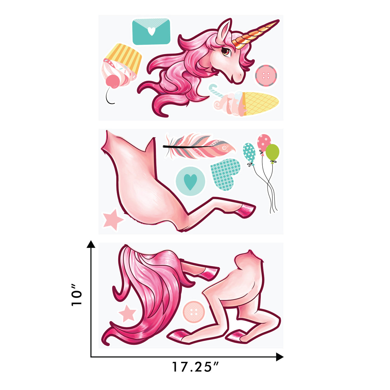 Unicorn Wall Decals for Girls Bedroom